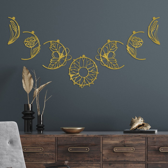 Wallity Simbolo-3 Accesorio Decorativo de Pared de Metal Dorado